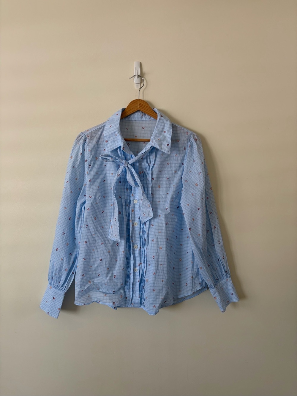 Paul & Joe Light Blue Tie-Neck Dress Shirt